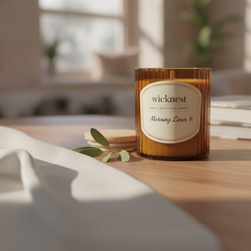 Wicknest Morning Linen soy candle