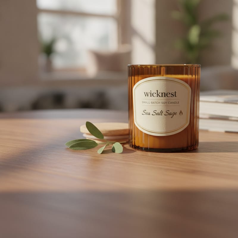 Wicknest Sea Salt Sage soy candle